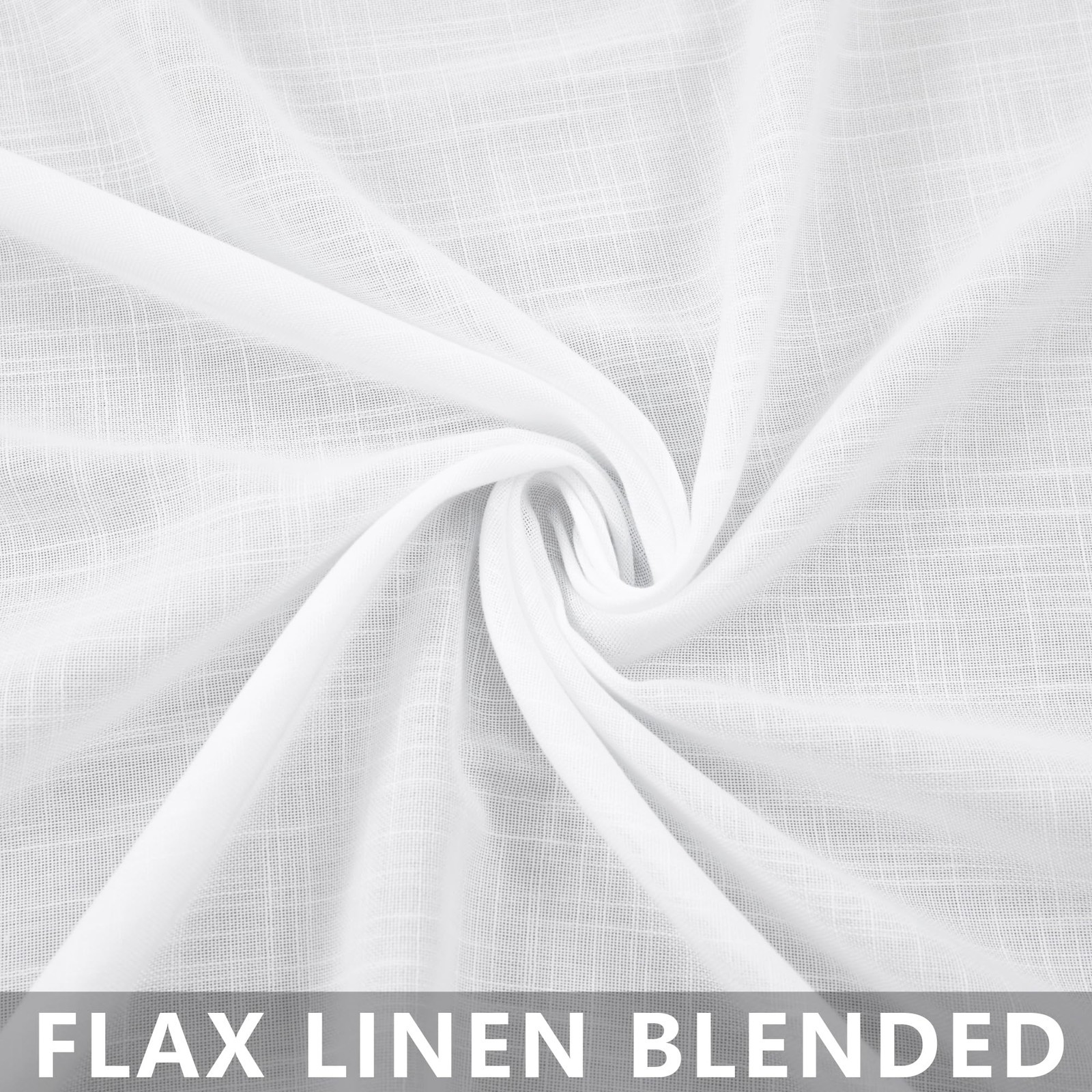 Solid White Curtains 54 Inch Length for Bedroom Rod Pocket Set of 2 Panels Fl…