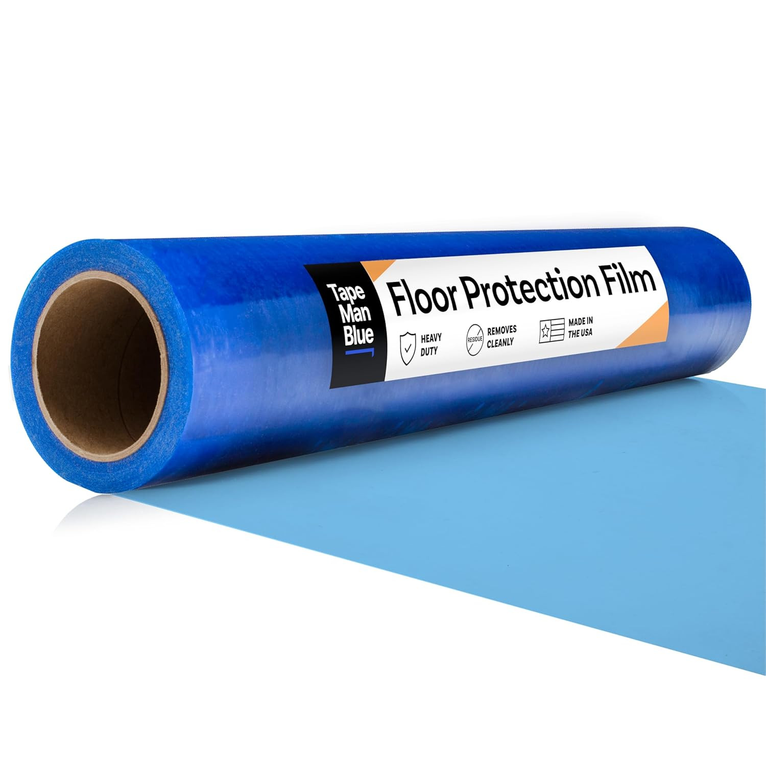 Self-Adhesive Floor Protection Film, 48″x200′, Blue, Made in USA