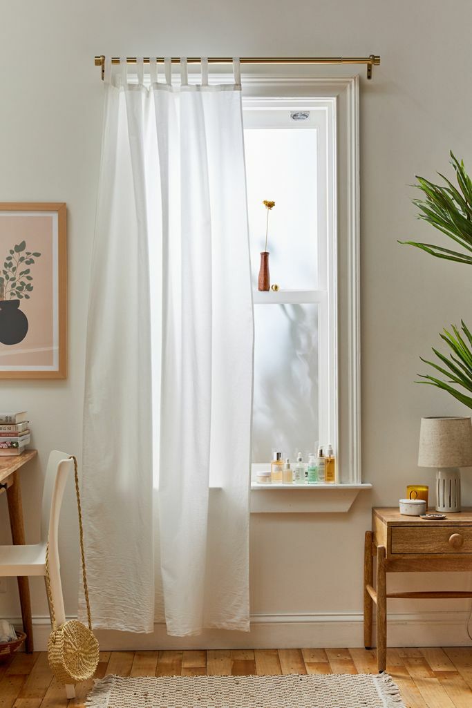 Amelia Window Panel Fabric Cotton Curtain Plain White Extra Wide Valances Indian