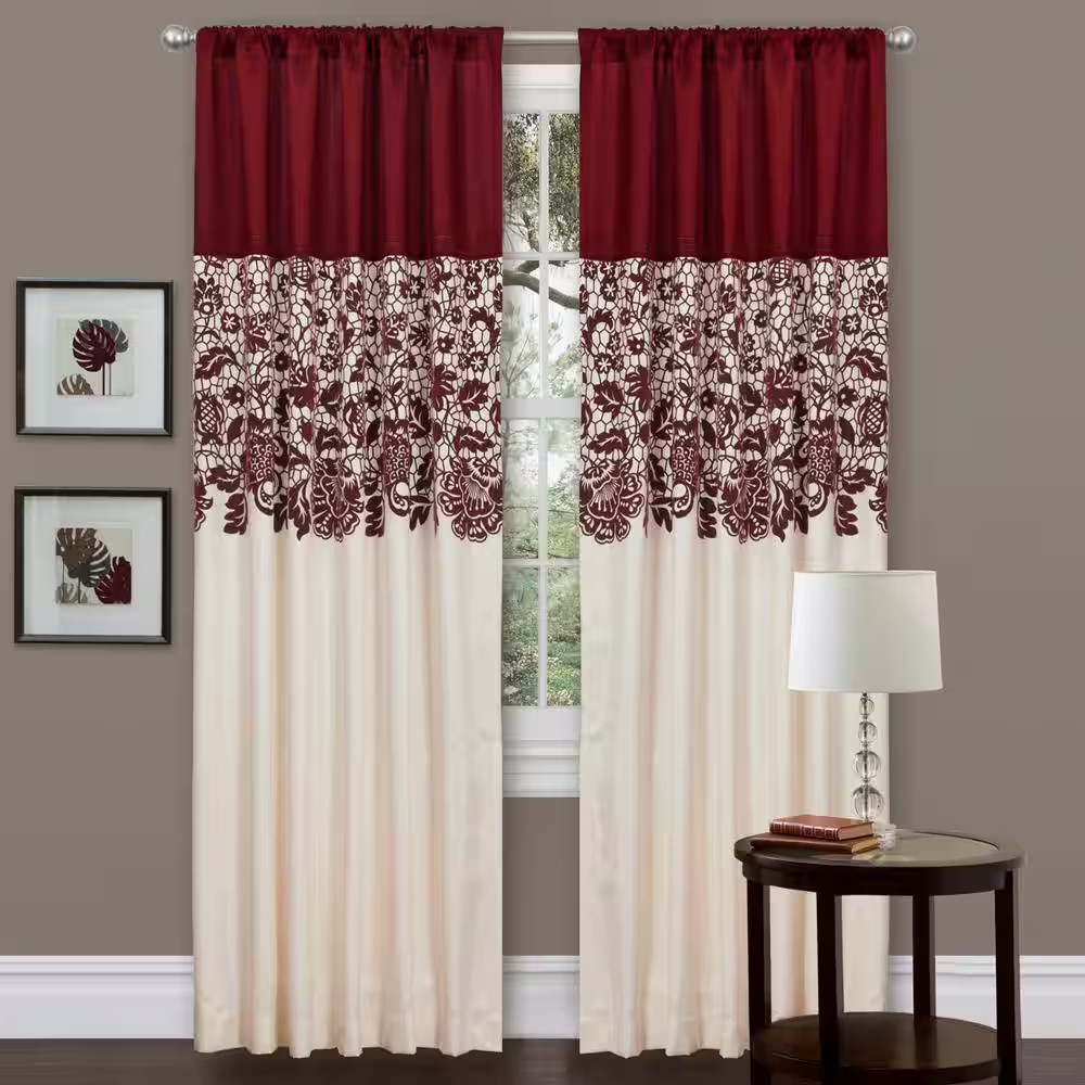 Red Solid Rod Pocket Room Darkening Curtain – 54 In. W X 84 In. L
