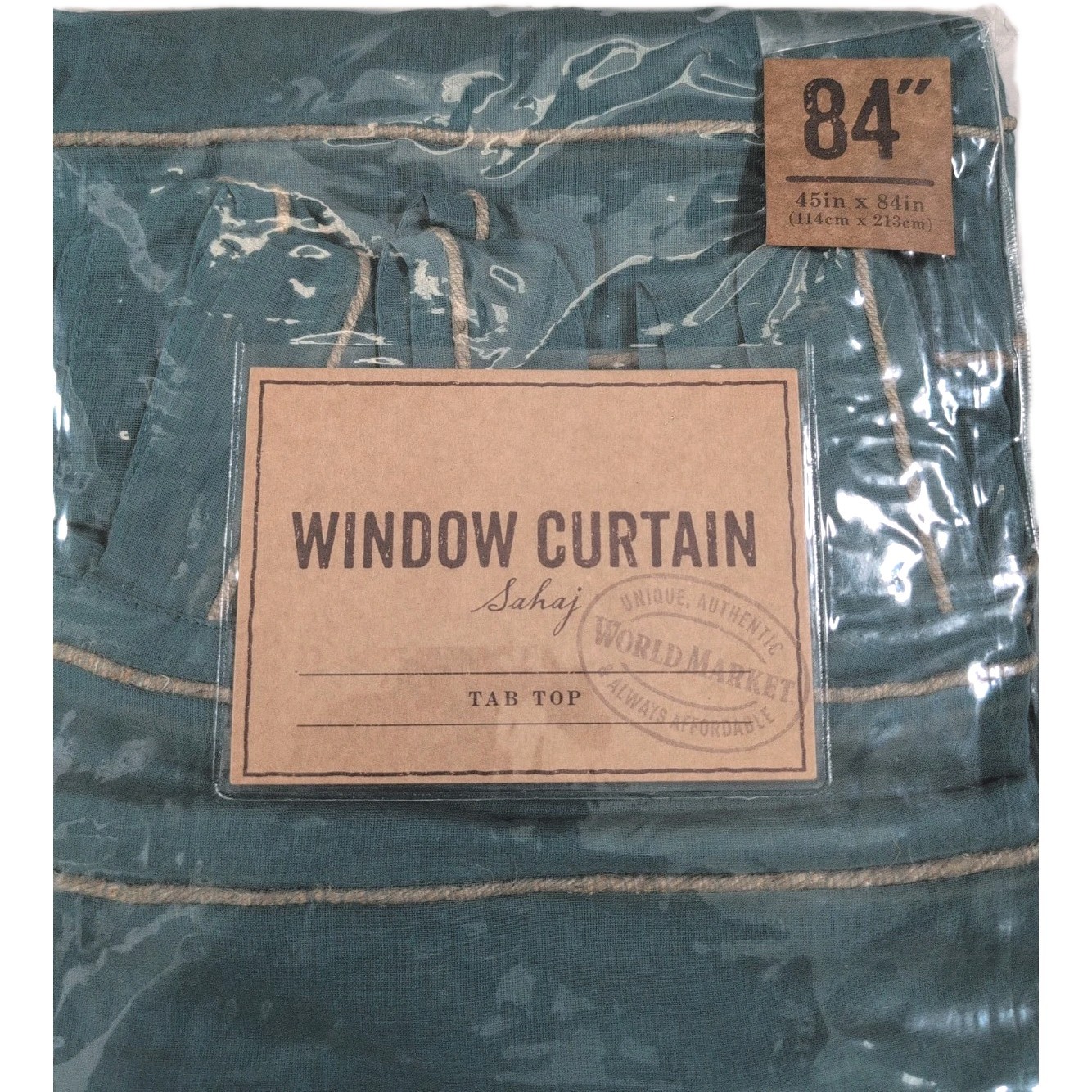 World Market Sahaj Teal Green Window Curtain Panels 45″×84″ Set Of 2 – New