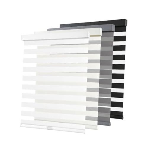 Cordless Zebra Blinds for Windows Pull Down Roller Window 34″W x 72″H White