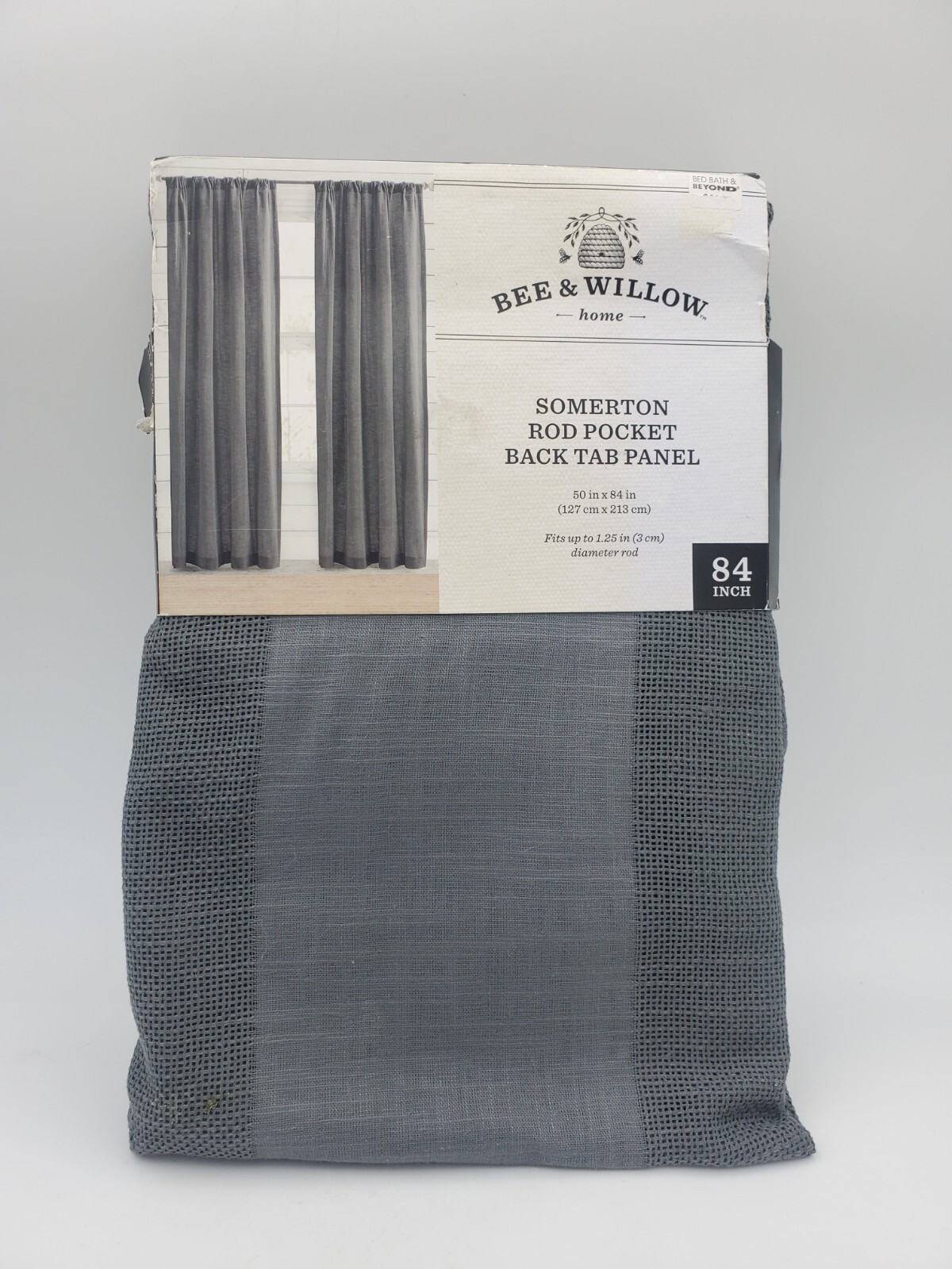 Bee & Willow Home Window Curtain Panel 50″ x 84″ Somerton Pocket Charcoal Gray
