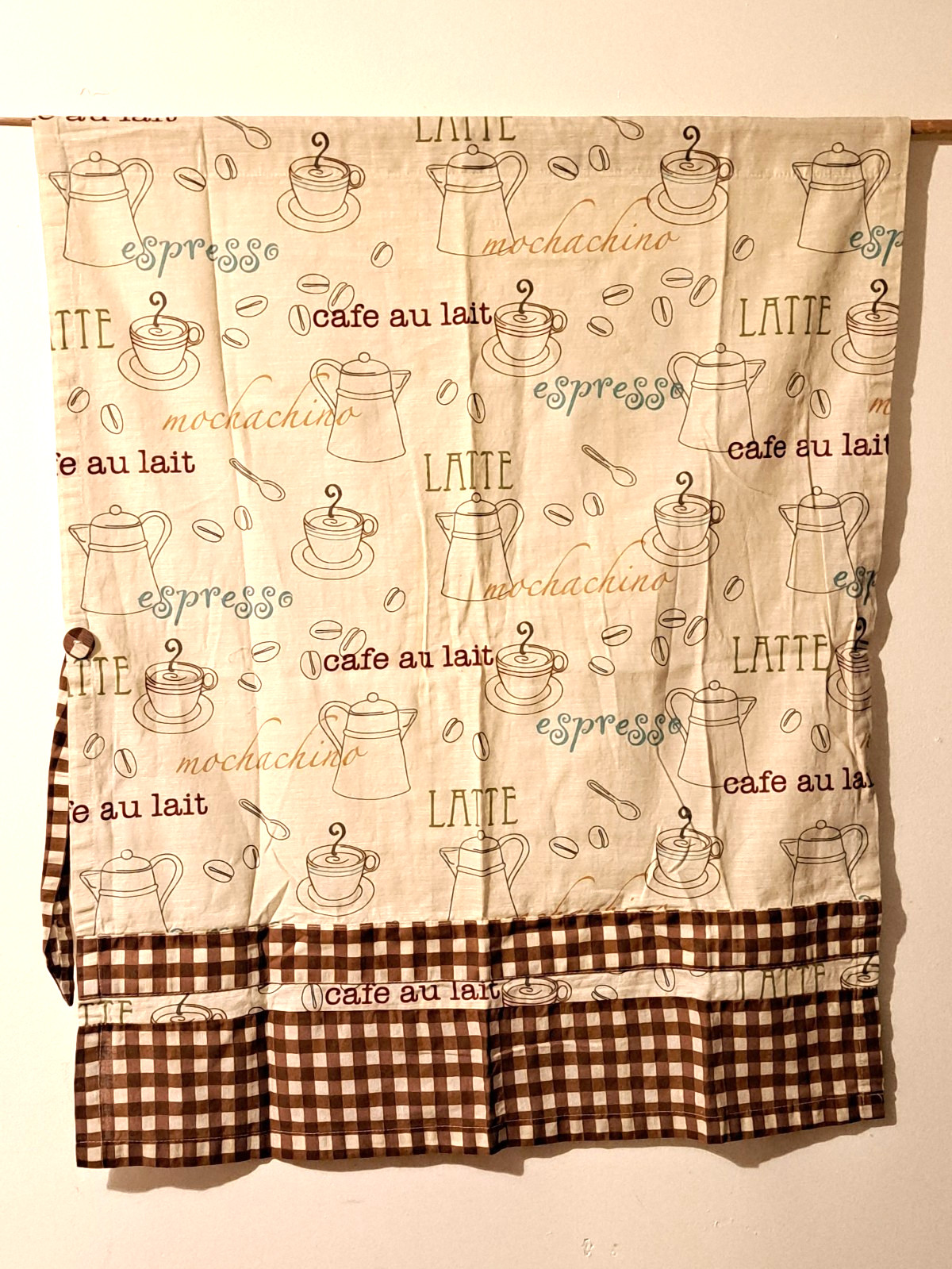 COFFEE PRINT KITCHEN CURTAIN 58″ W X 35″ H, BETTER HOMES & GARDENS