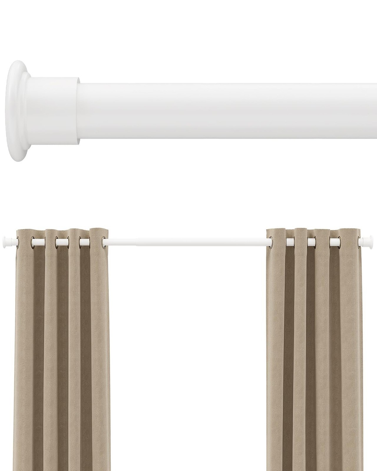 Tension Curtain Rod by EZFurni, 42-123 Inches, Heavy Duty Tension Rods for Wi…