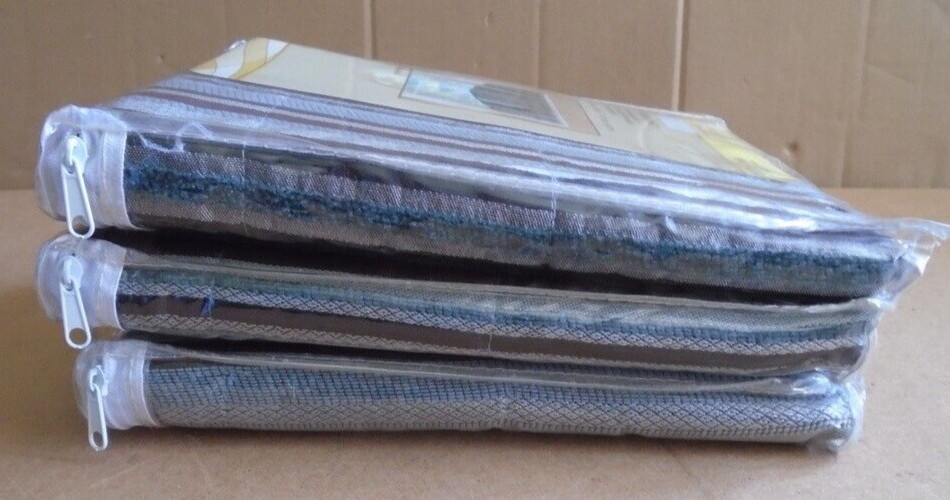 Style Selections Normandy Stripe Window Valance 54″ x18″ (3-pcs) New