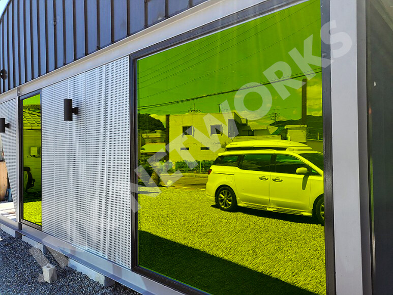 One Way Mirror Reflective Color UV Window Tint Film Home and Office (Blue)