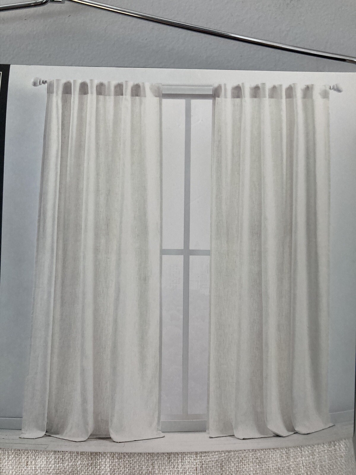 2 Ralph Lauren Back Tab Panels Curtains Belgian Linen Natural Beige 54″ x 84″