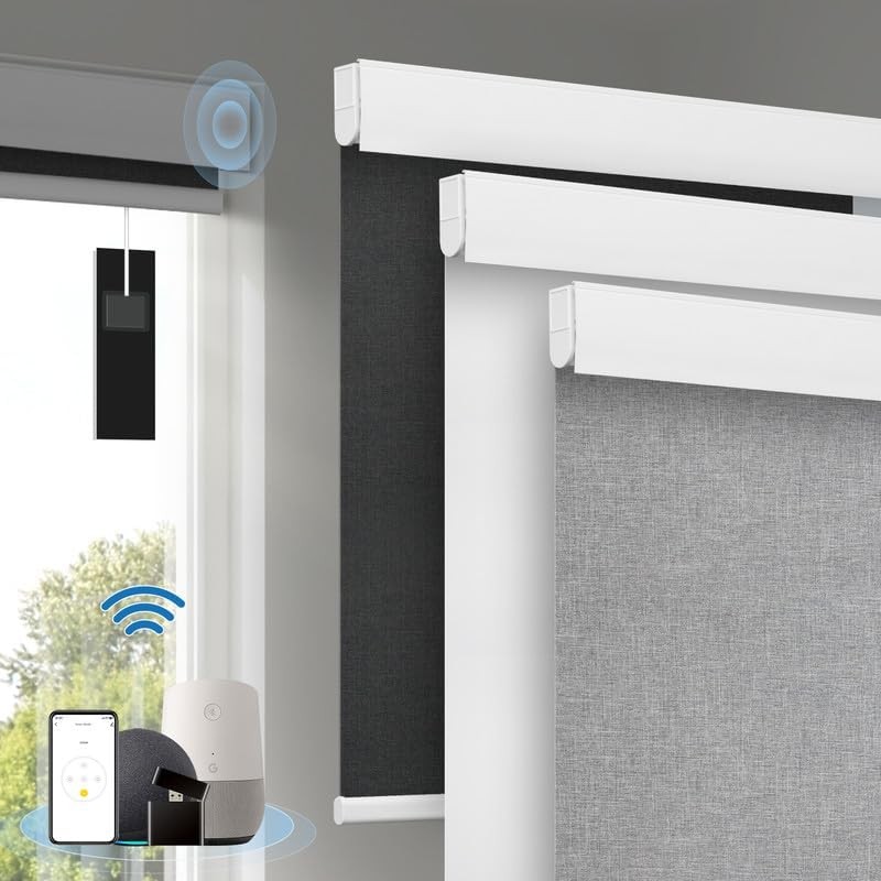 Citolen Motorized Blinds Remote Solar Panels Cordless Smart Blinds Valance