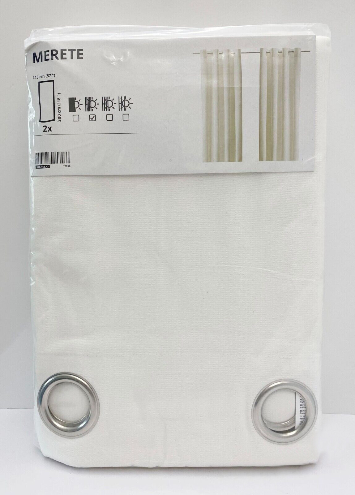 Ikea MERETE Room darkening curtains 57×118 ” 1 pair, white – NEW