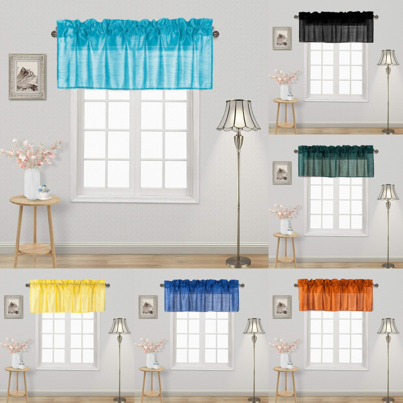 NEW 1PC S18 STRAIGHT VALANCE WINDOW CURTAIN TOPPER SOLID COLORS 54″ W X 18″ L
