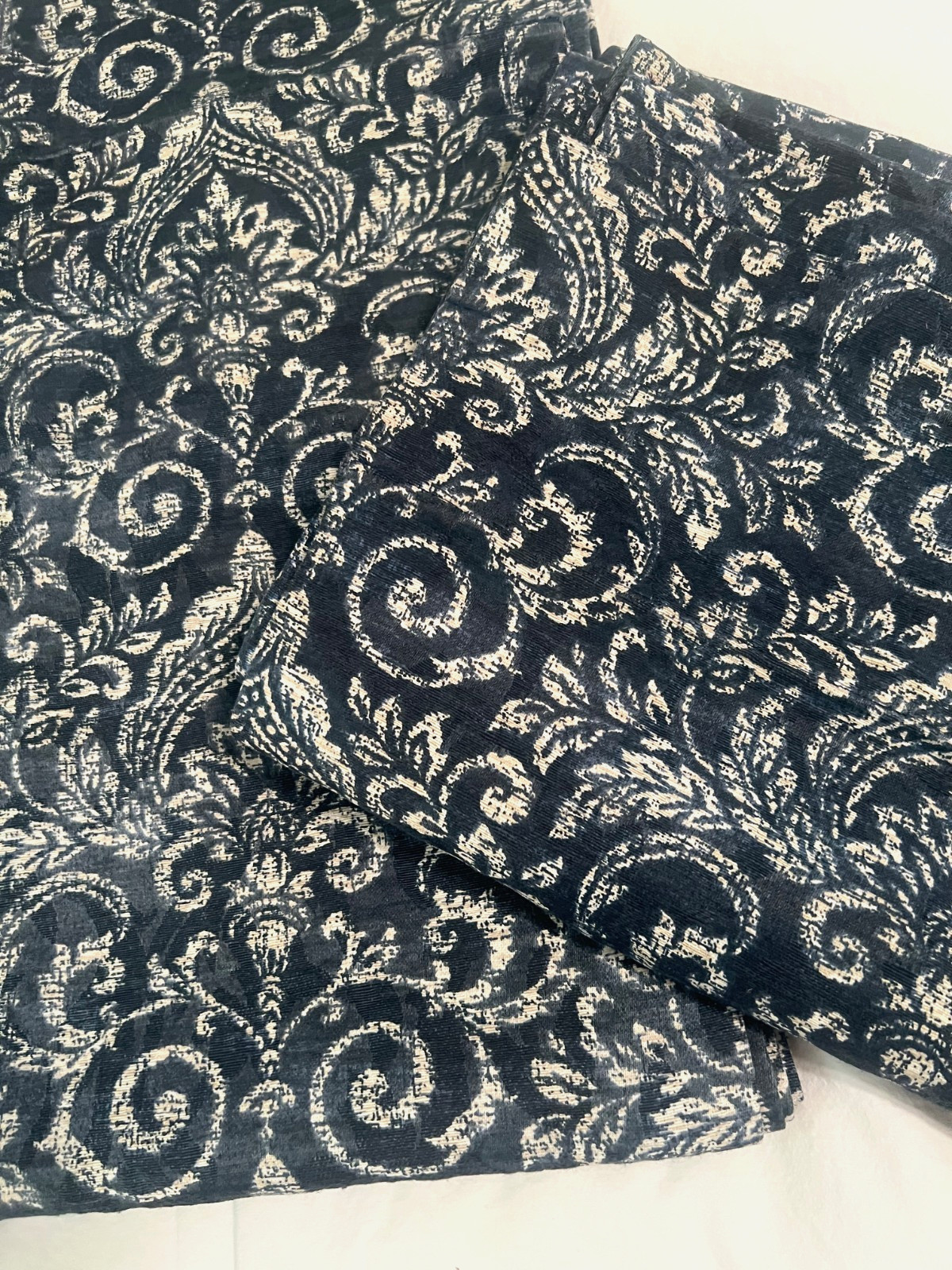 JCPenney Batik Floral Indigo Blue 2pc 78 x 84 Drapery Panel Set