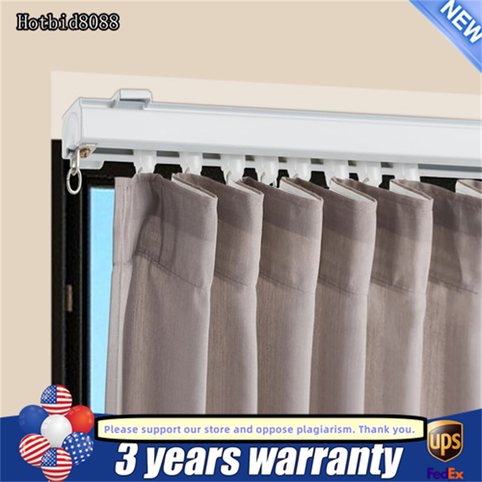 Track Kit With Roller Hooks Wall Mount Curtain Track 12ft-18ft Track System New
