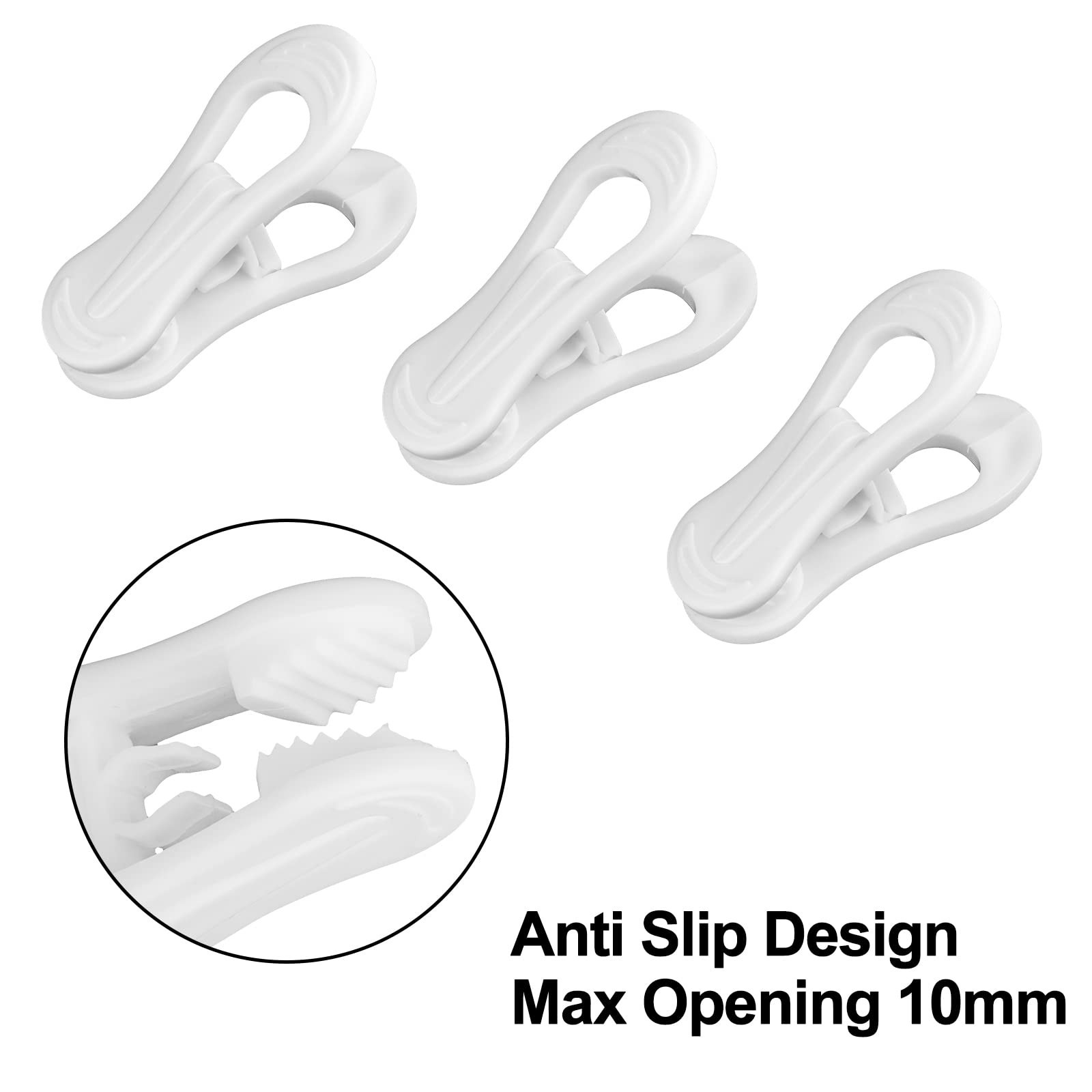 Plastic White Hanger Clips – 60 Pack Multi-Purpose Clips for Hangers, Finger …
