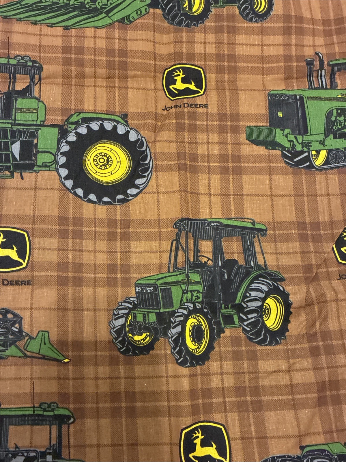 John Deere Curtain Panel Tie Back Set 40” X 66” 4pc Lot Green Brown Tractor NWOT