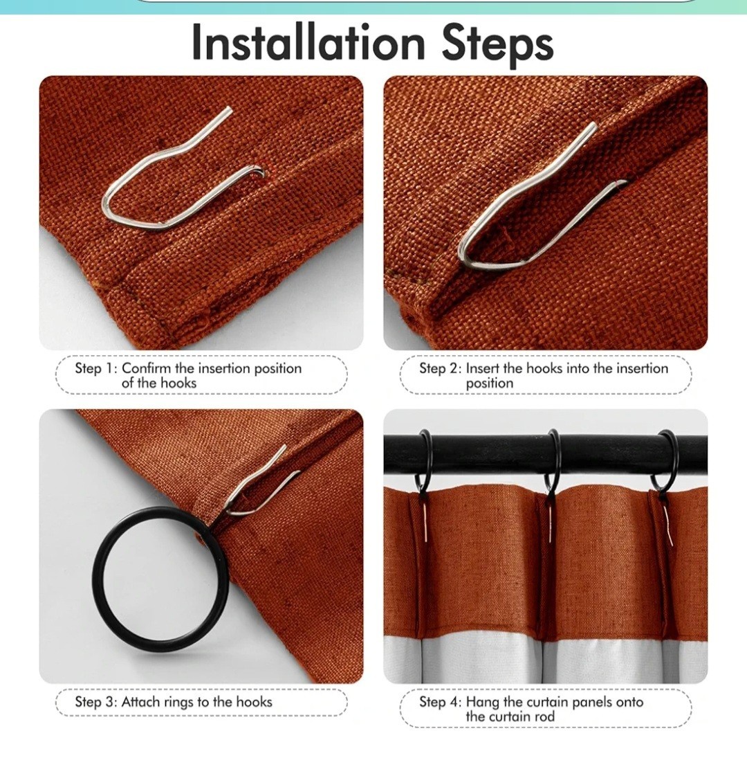 Curtain Hanging Hooks and Clips. 2-20 Packs Hardware for Drapes
