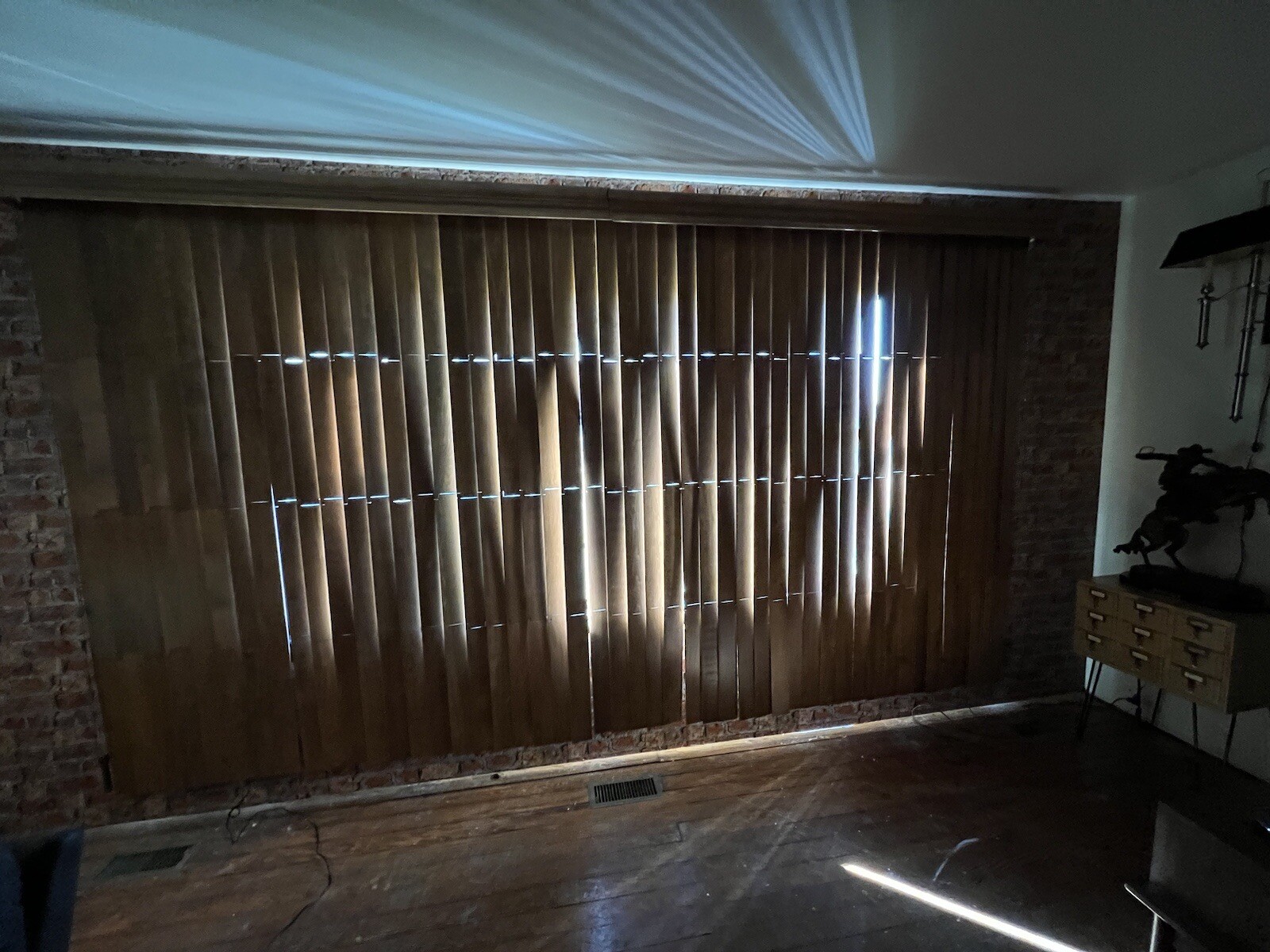 Nanik Vertical Real Wood Blinds Outside Mount 12’ Or Two (2) x 6’ blinds x 85”