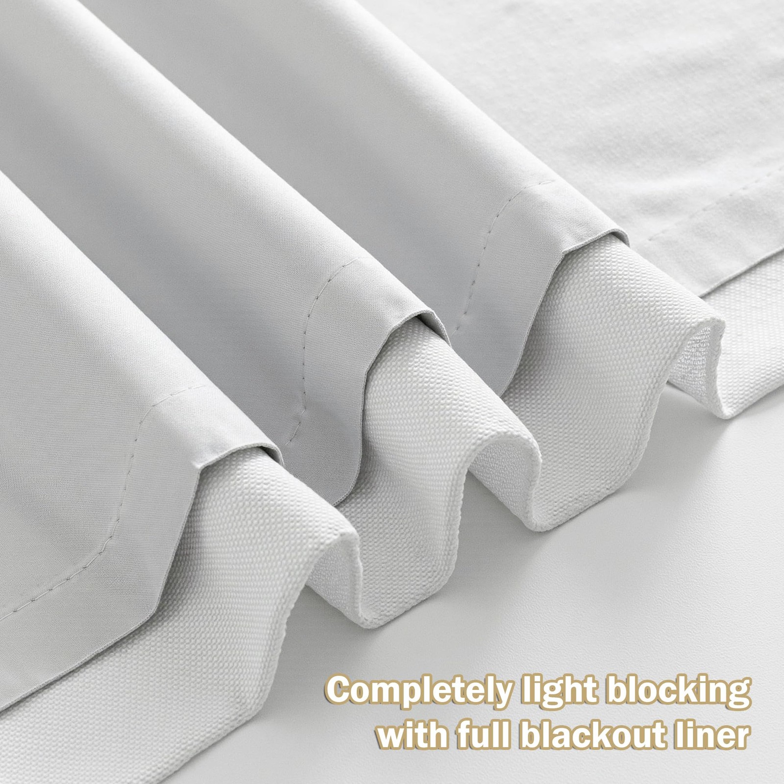 White Blackout Curtains 84 inches Long Pinch Pleated Curtains for Living Room…