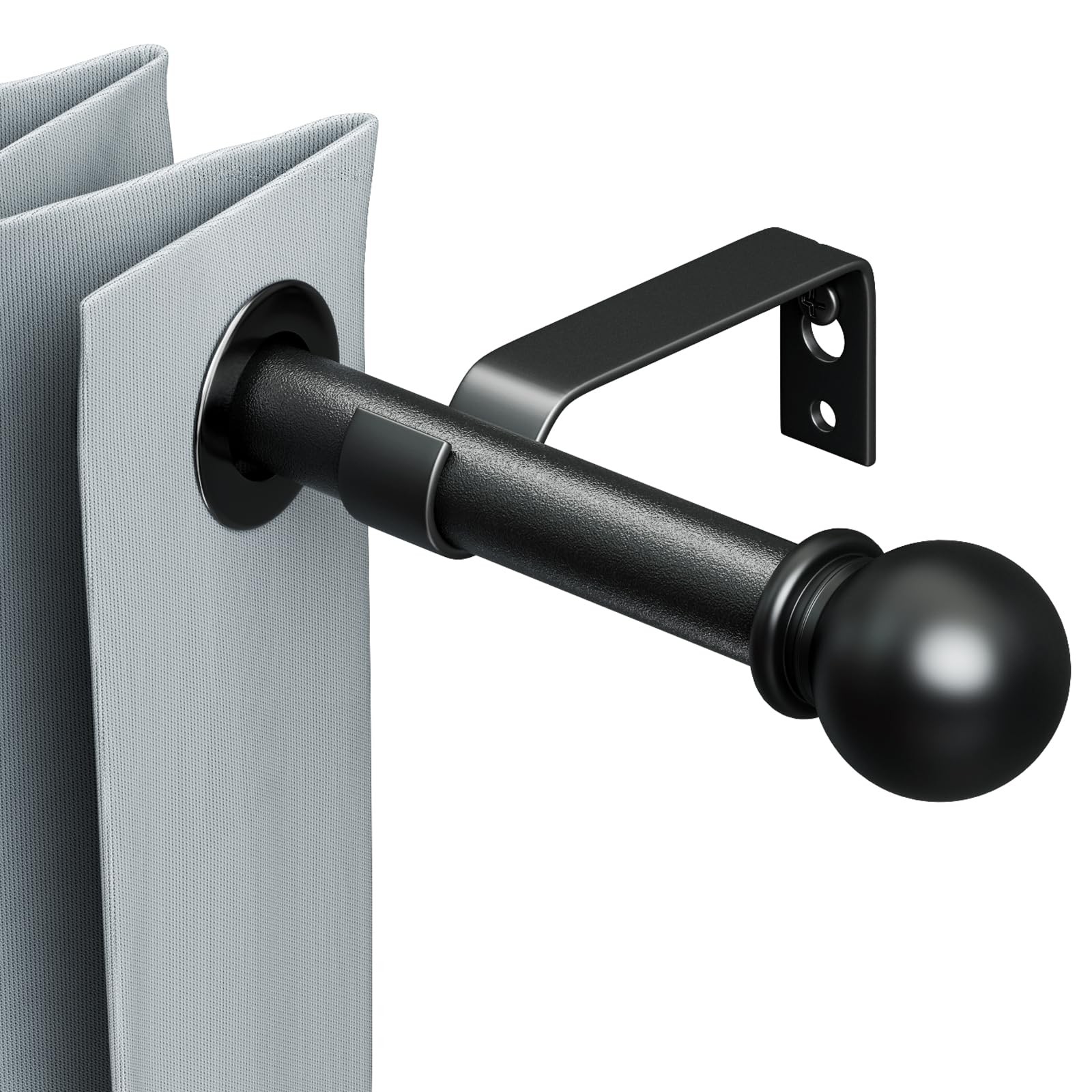 Curtain Rods for Windows 66 to 120, Long Adjustable 66 – 120 inch, Black