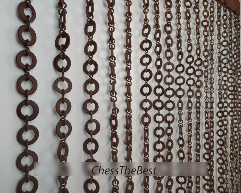 Curtain Bead Door, Custom Size Beaded Room Curtains, Wood Beads Handmade Curtain