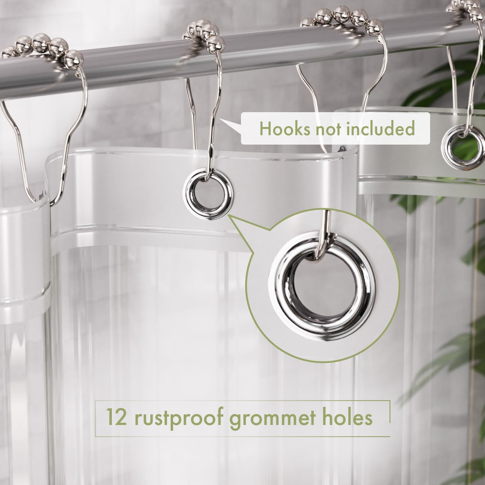 AmazerBath Shower Curtain Liner, 72×72 Clear 72″W x 72″L (Pack of 1),