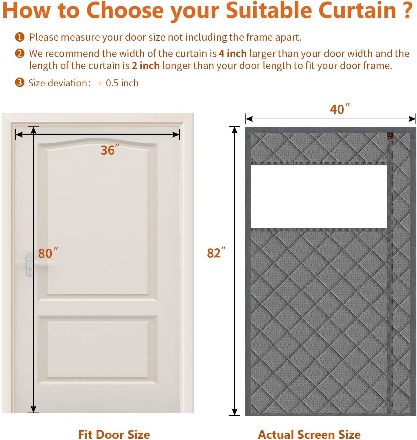 WochiTV Magnetic Thermal Door Curtain, 36 X 80 Inch Insulated Door Cover Thicken