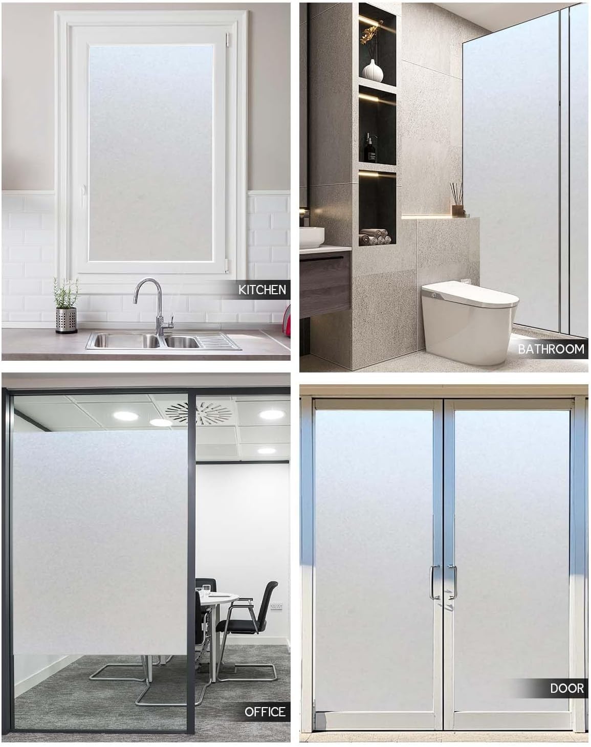 17.5×78.7 Inch Decorative Window Film – Easy Install Privacy Film for Renters