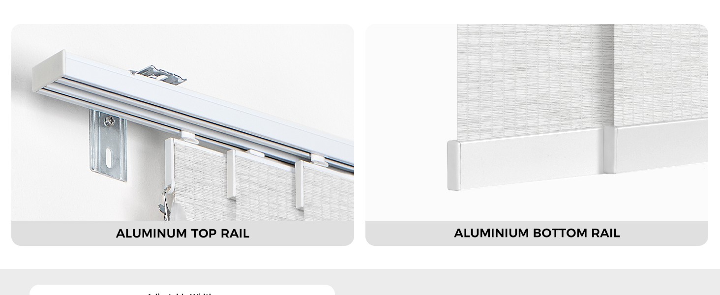 Adjustable Panel Track Blinds for Sliding Glass Door, Cut-to-Height Paper Fabric