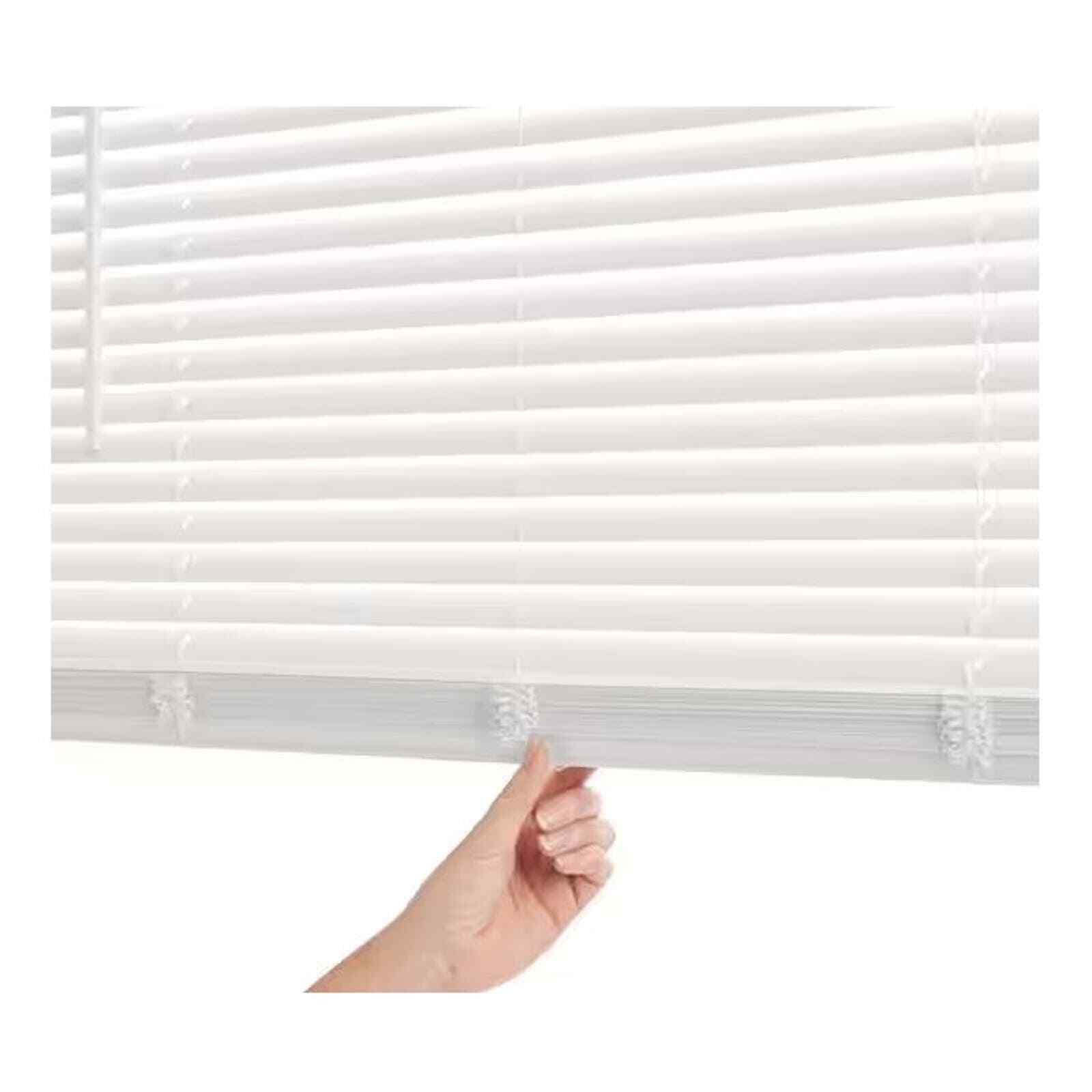 46″W x 64″L Cordless Light Filtering Alabaster Vinyl 1″ Mini Blinds + Free Ship