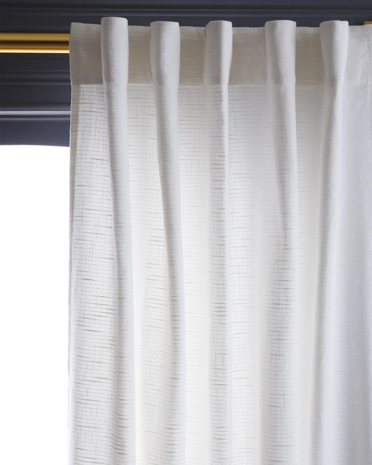 Quince Cotton Slub Curtain Panel 48×84″ Light-Filtering Lining In White(1336)