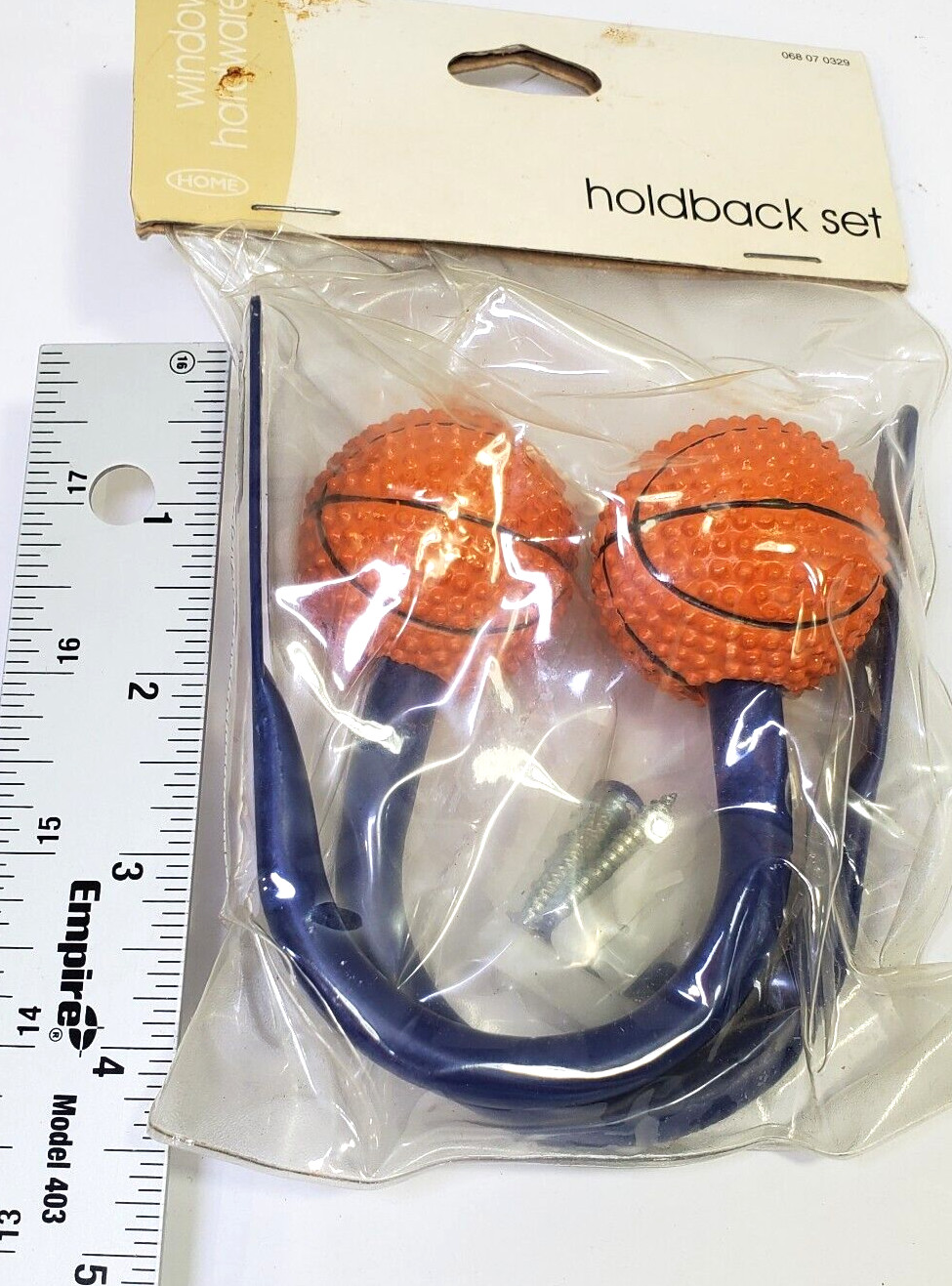 Curtain Hold Back Window Hardware Basketball Themed Kids Room NOS 2003 Target