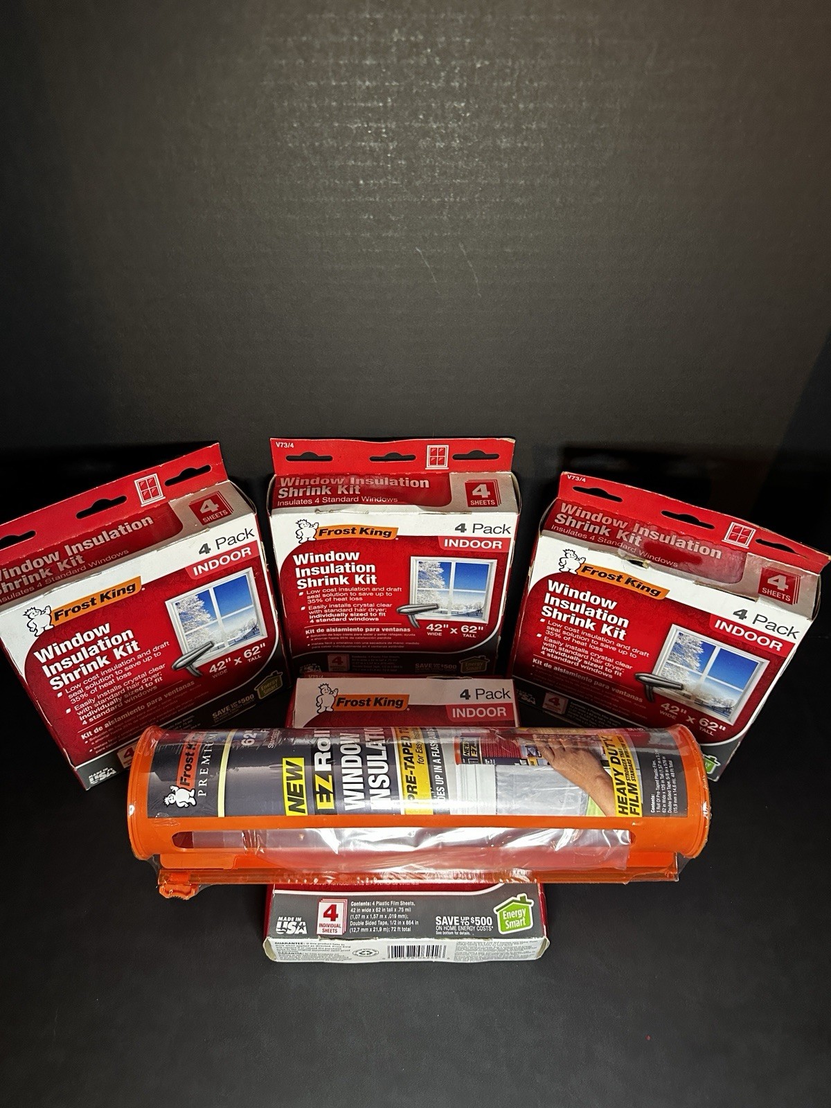 NEW 4×4-PACK &1 X Roll Interior Indoor Window Insulation For Winter
