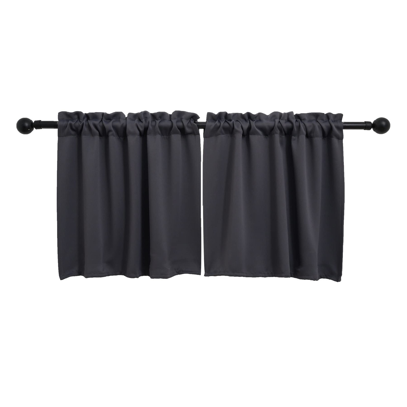 Rod Pocket Tier Curtain – Half Blackout Curtain for Kitchen, Bathroom, Cabine…