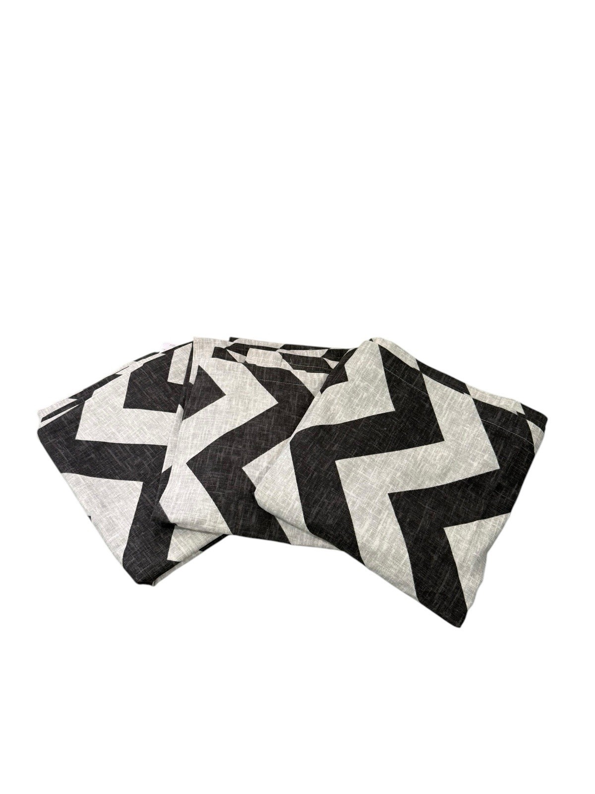 West Elm Charcoal Gray Grey Chevron 100% Cotton Curtain Panels Lot Of 3 84×48