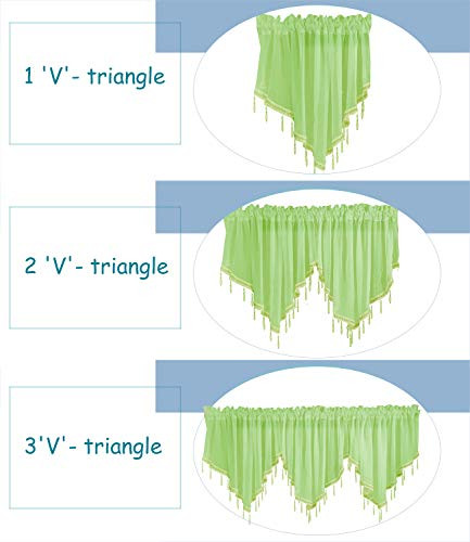Swag Curtain 63 inch Width, Rod Pocket Scalloped Curtain Valance Sheer Lace
