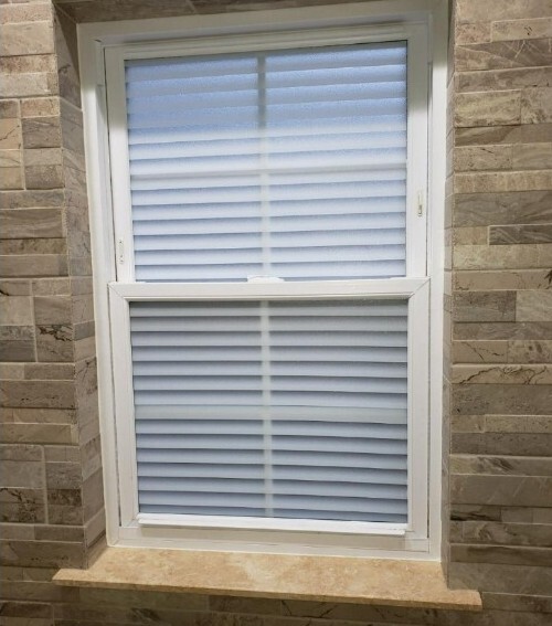 Privacy Window Film ~ Window Sticker ~ 17.7″ x 78.7″ ~ FROSTED GLASS ~ BLINDS
