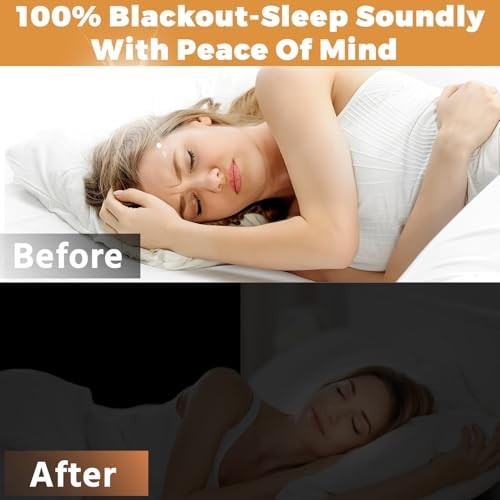 100% Blackout Curtains 57×118″ – Portable No Drill Shades, Cuttable Window Cover