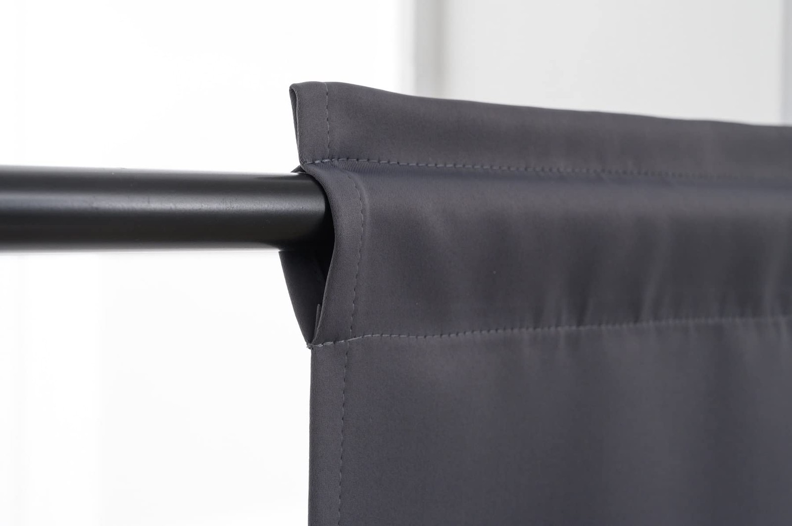 Rod Pocket Tier Curtain Half Blackout Dark Grey 30 Inches Wide 24 Inches Long