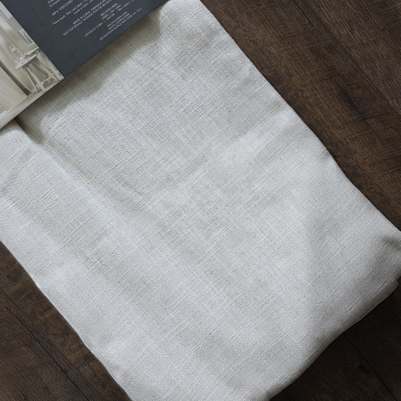 (2) Ralph Lauren Belgian Linen Back Tab Panels Curtains 54×96 Natural Beige TWO