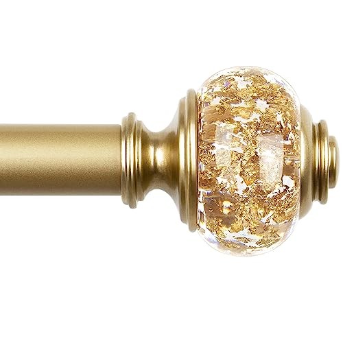 Curtain Rods 32 to 58 Inches (2.6-4.8ft), 7/8 Inch 32-58″ Luxury Gold