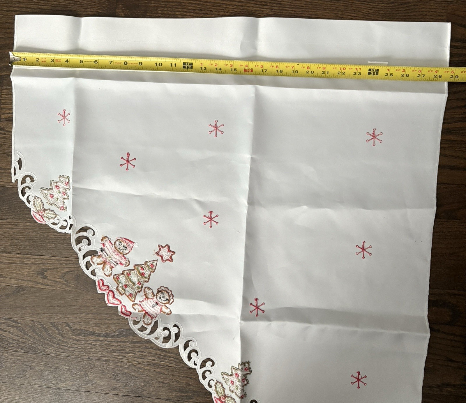 Gingerbread Embroidered Swag Curtains 2 Pc Set 36 Inch Long 29 In Wide Polyester
