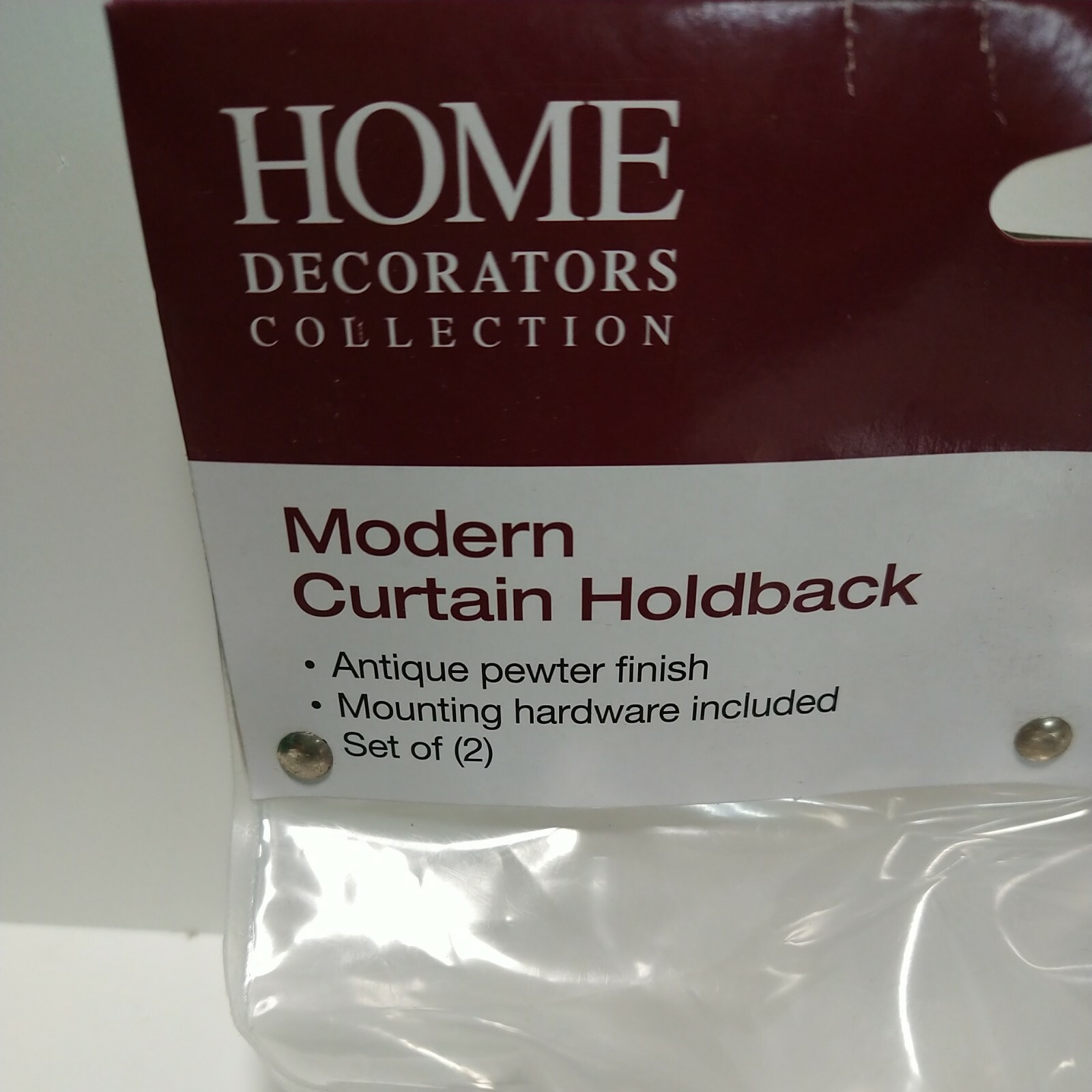 Home Decorators Collection Curtain Holdbacks Antique Pewter Modern Set of 2 New