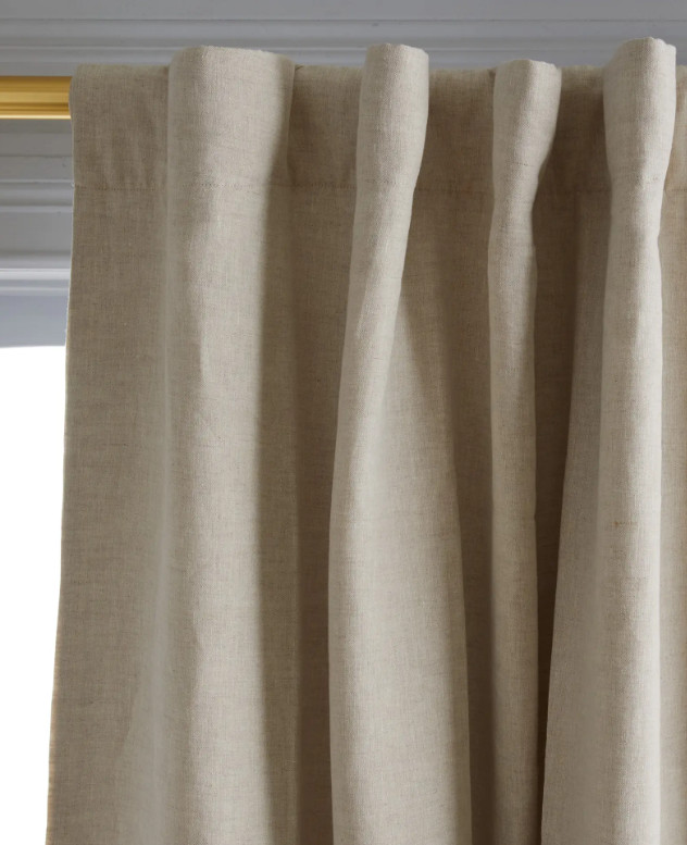 NWOT Quince European Linen Curtain Panels 48″ x 84″ Room Darkening 2 Flax
