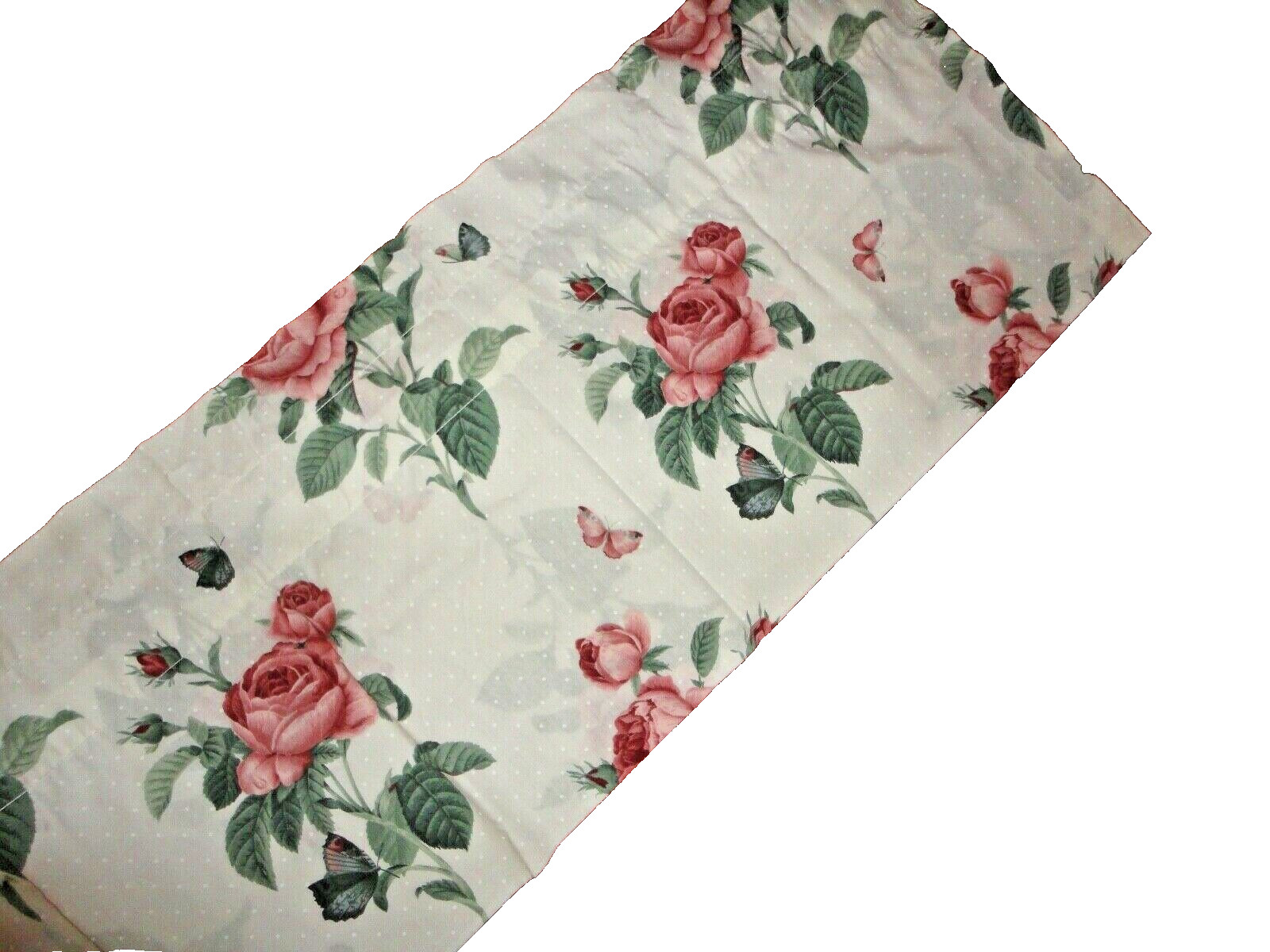 WESTPOINT STEVENS PINK FLORAL ROSES DOTS (1) BLOUSON TAILORED VALANCE 17X83