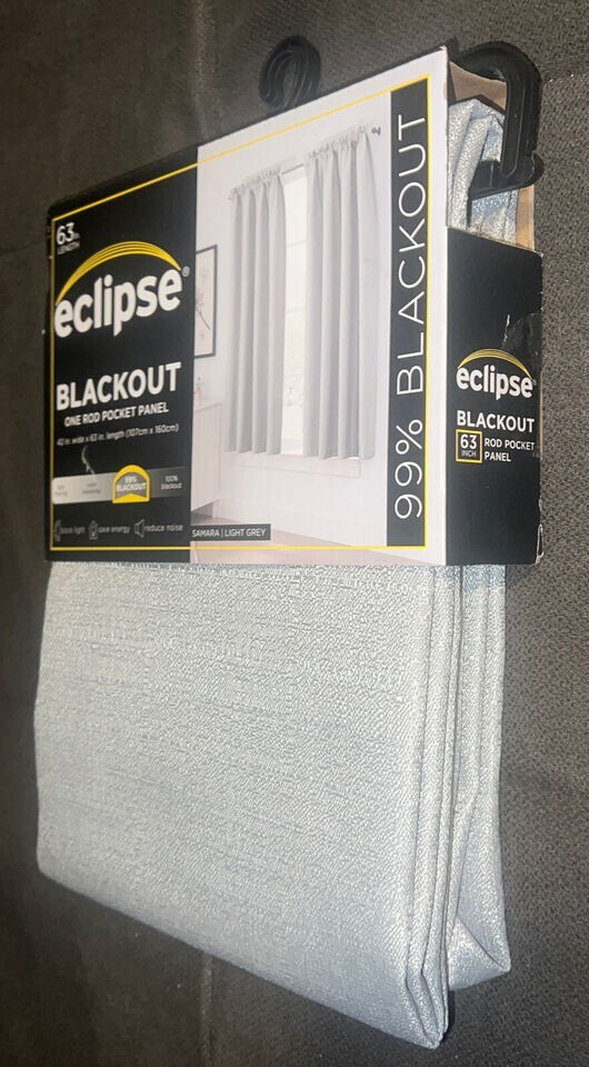 Eclipse Samara Blackout Energy-Efficient Thermal Lt Grey 1-Curtain Panel42”x84”