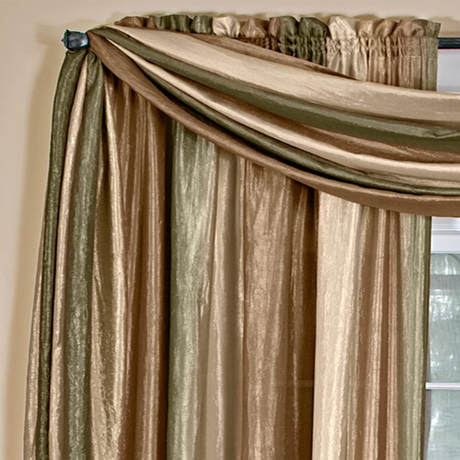 Sheer Window Scarf Valance – 50 Inch Width x 144 Inch Length (Earth) – Light …