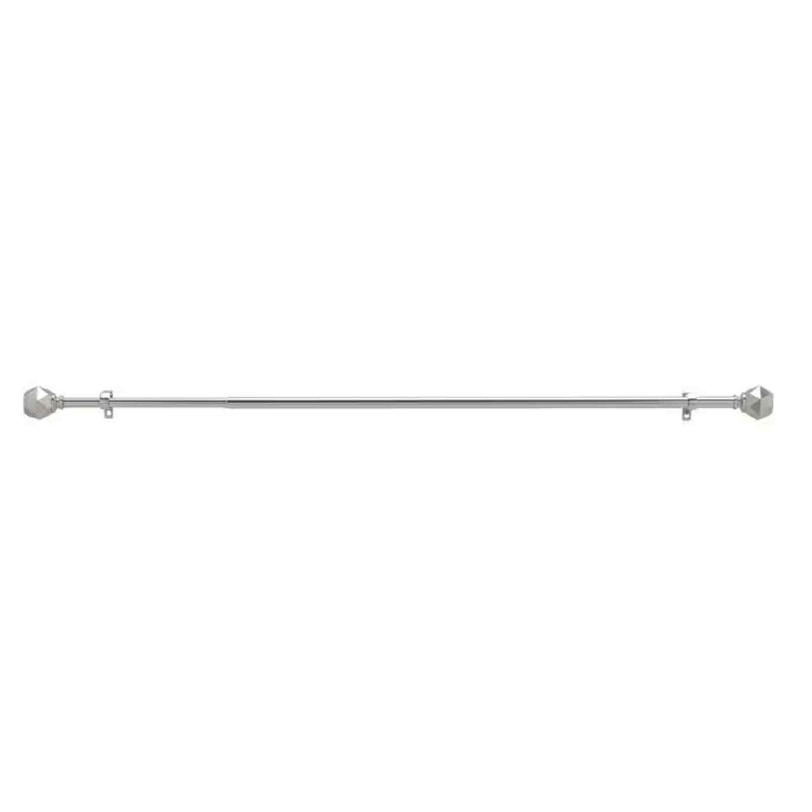 66″ – 120″ 3/4 in. Single Curtain Rod Kit, Brushed Nickel with Geometric Finials
