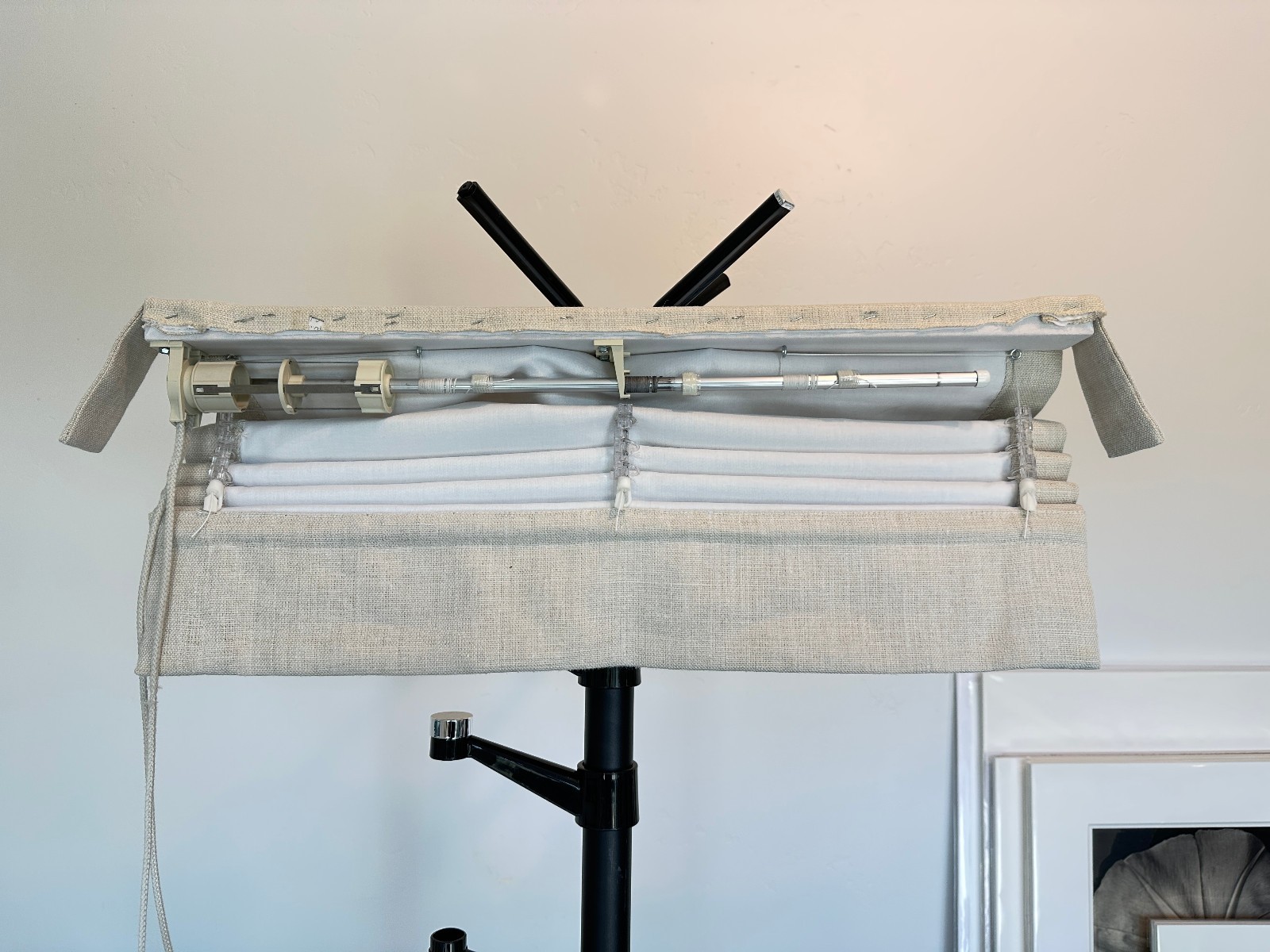 Belgian Linen Roman Shades – 2- Size 35 wide x 45 long 1- Size 24 wide x 36 long