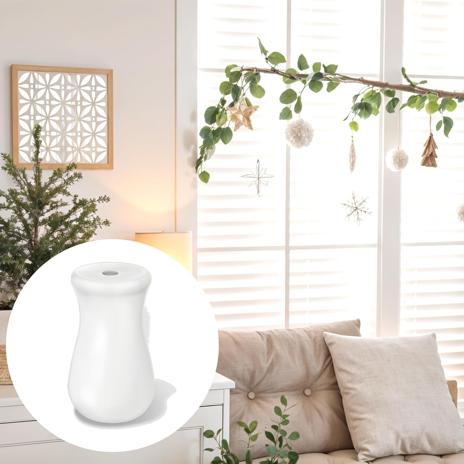 10Pcs White Blind Cord Tassel Pull Knobs Plastic Wood Ends for Curtains Blinds
