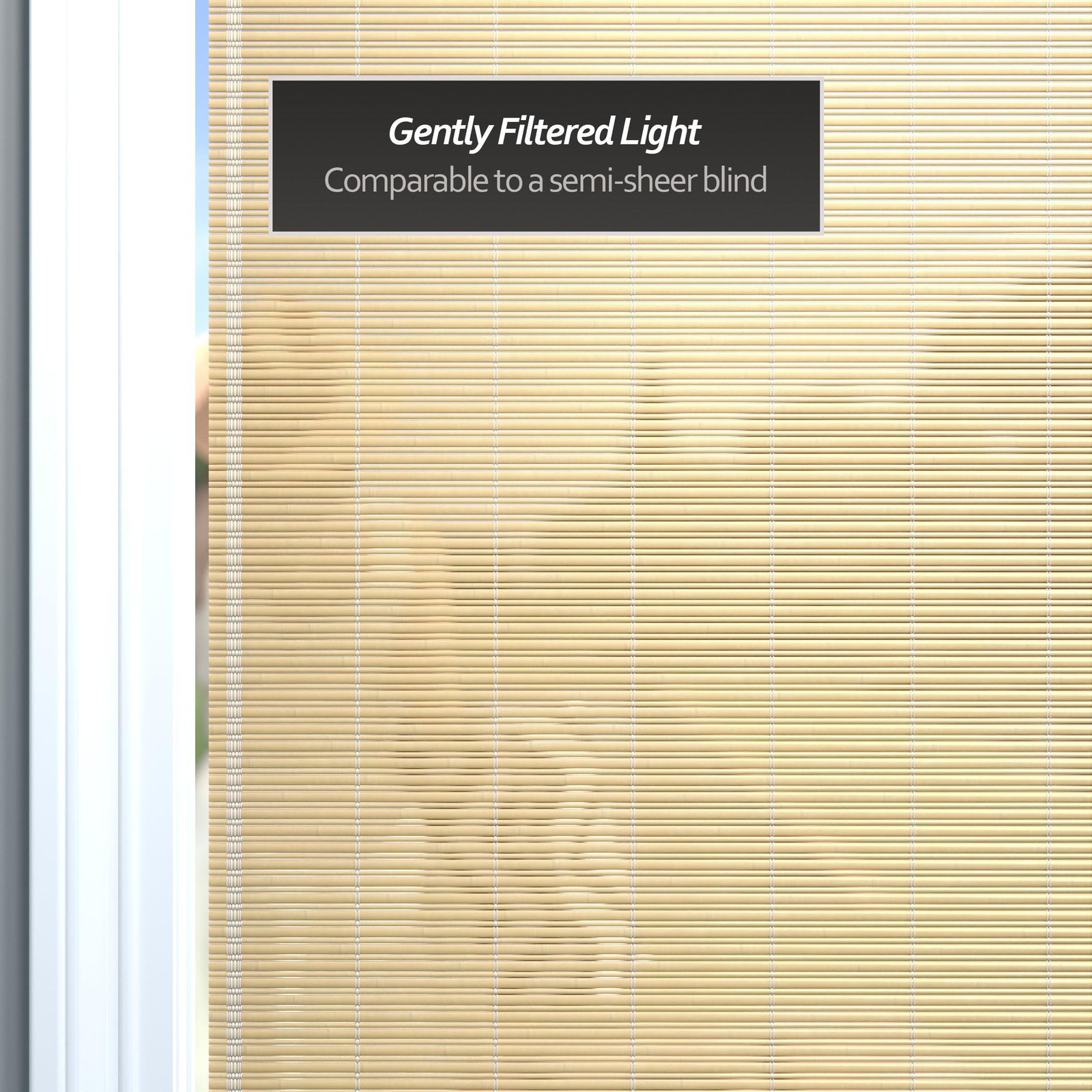 Red Lantern Bamboo Cordless Window Shade – Natural 60 Wide